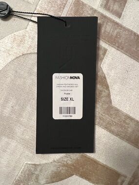 Fashion Nova Purple Hannah Feathered Mini Dress and Handbag Set - Size XL